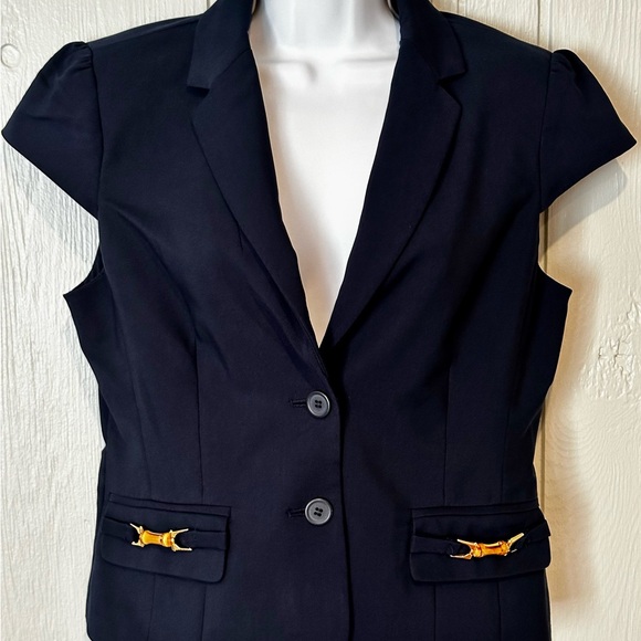 New York & Company Jackets & Blazers - New York & Company Navy Blazer with Gold Details